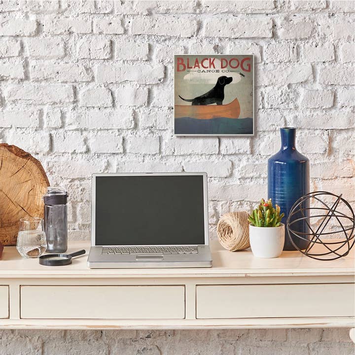 Stupell Industries - Wholesale Plaque - Black Dog Canoe Company Pet Boating Lake Sports Wall Plaque1