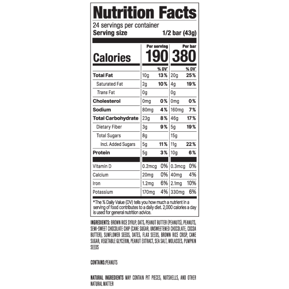 PROBAR - Wholesale Snack Bar - MEAL Peanut Butter Chocolate Chip Sleeve4