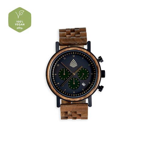 The Sustainable Watch Company - Wholesale Wrist Watch - Men's - The Cedar - Chronograph Wood Watch for Men - Handmade & Sustainable5