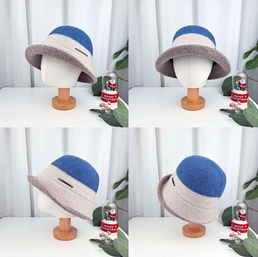 Comfortarians - Wholesale Bucket Hat - Women's - Women's Winter Bungee Bucket Hat Wool Color block FW0