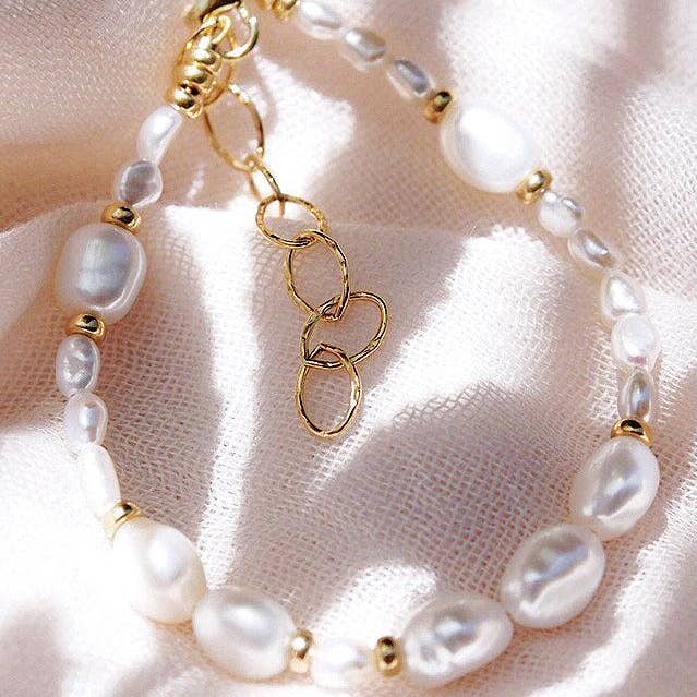 Ke Aloha Jewelry – Großhandel Perlenarmband – Gold- und Weißperlenarmband - Hiwahiwa3