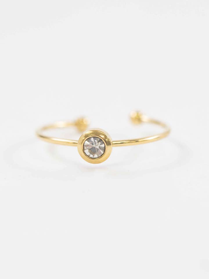Circle Charm Adjustable Ring | Gold for wholesale by Lovoda