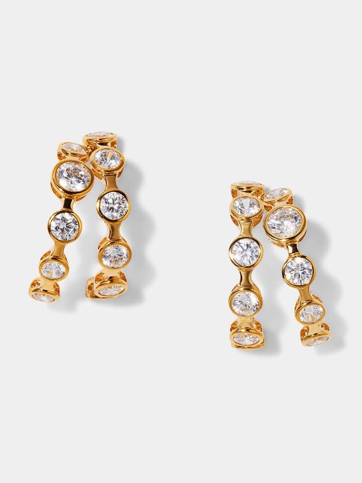 BRINCOS DE ARGOLA DUPLA EM C BROOKLYN por atacado de NADRI