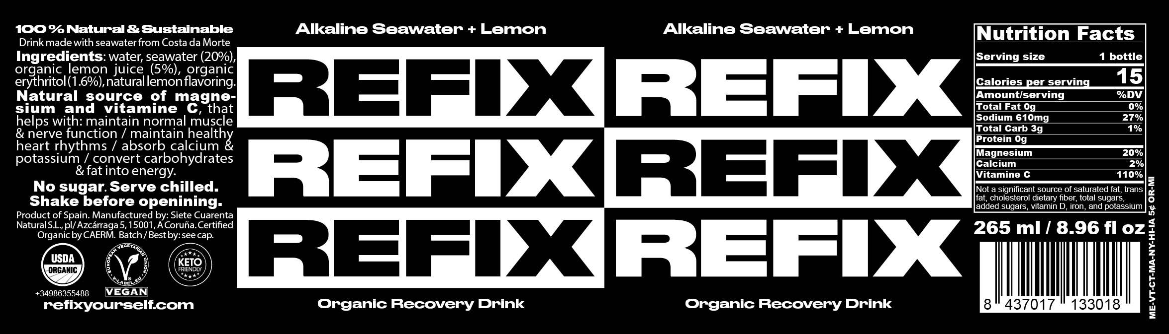 REFIX – wholesale Sports/energy drink – REFIX Lemon - Organic Recovery Drink1