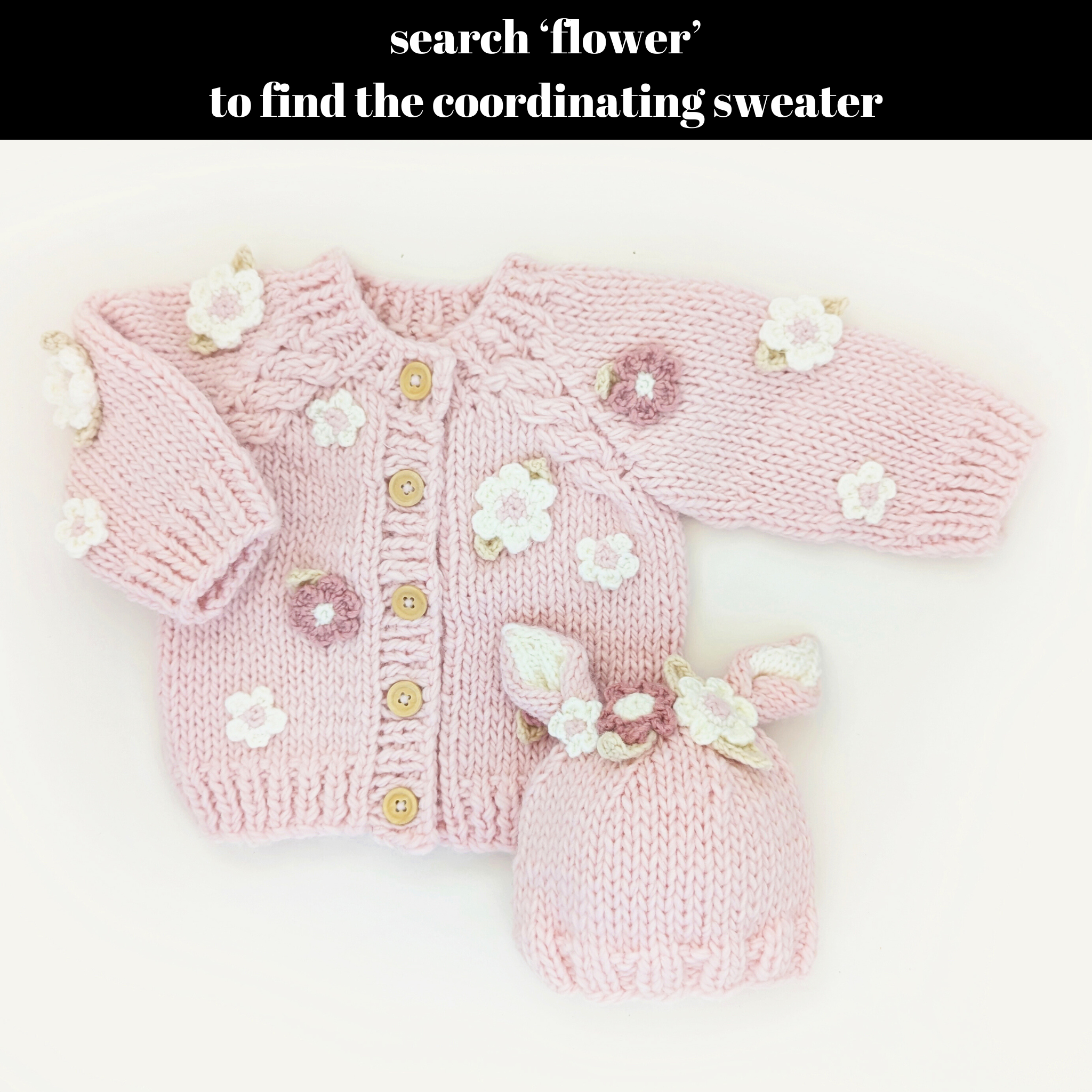 Huggalugs - Wholesale Beanie - Kids - Flower Bunny Beanie Blush Mono Beanie Baby & Kids3