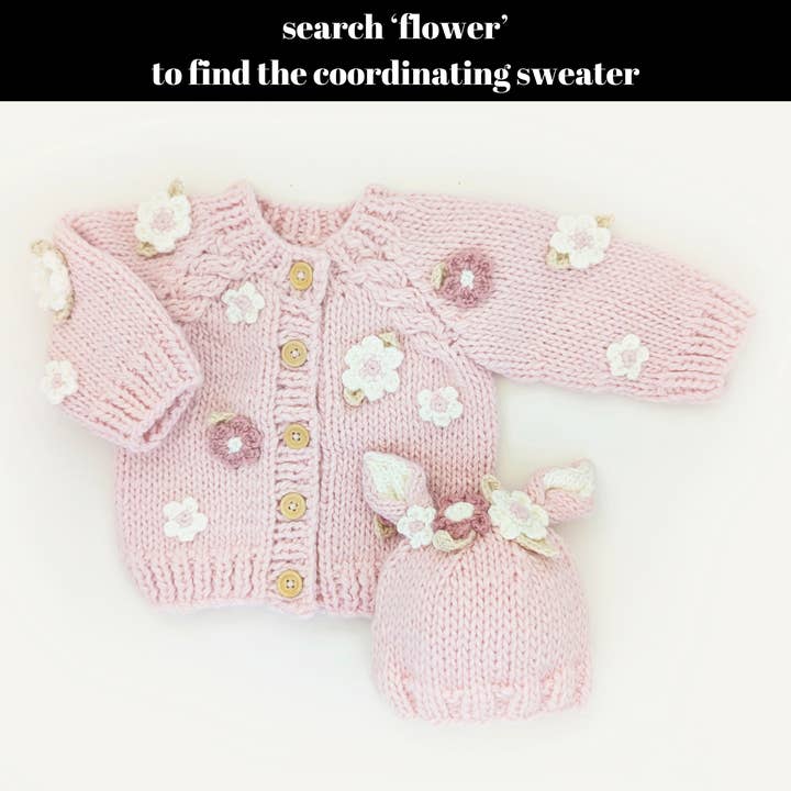 Huggalugs - Wholesale Beanie - Kids - Flower Bunny Beanie Blush Mono Beanie Baby & Kids3