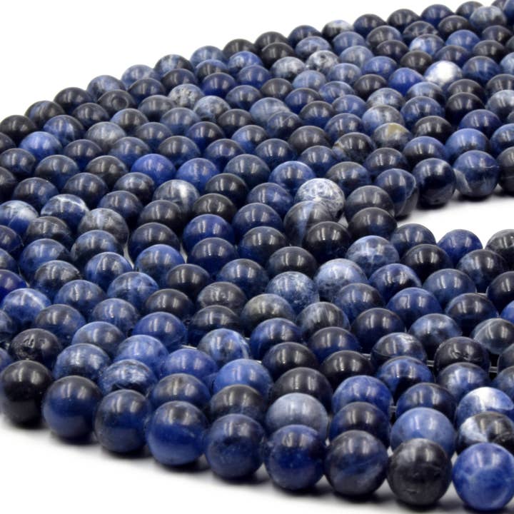 Only Beads - Wholesale Beads - Sodalite Beads | Smooth Sodalite Round Beads | 4mm 6mm 8mm 10mm 12mm