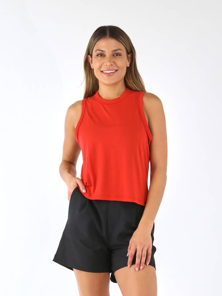 Minimalist Muscle Tank: Scarlet for wholesale by Glyder
