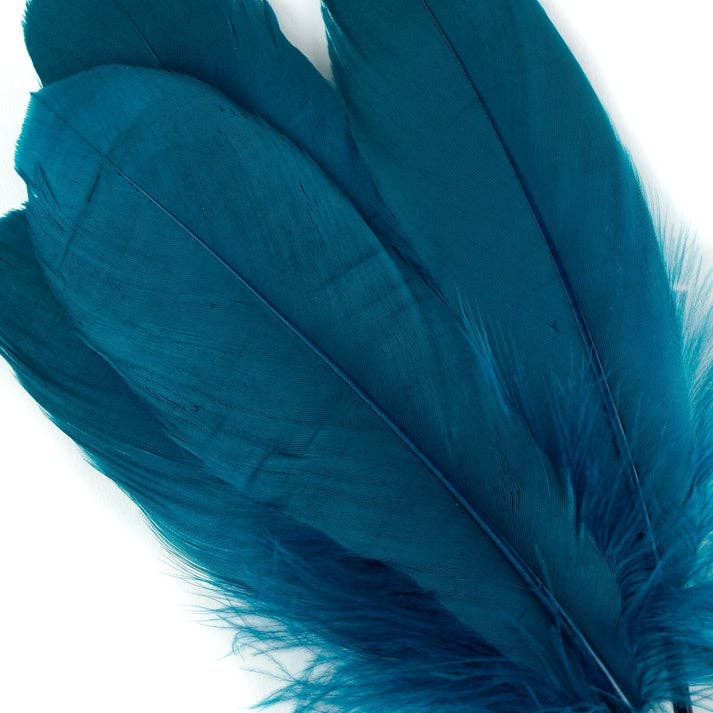 Zucker Feather Products - Wholesale Feathers - Goose Pallet Feathers 6-8" - 12 pc - Peacock Blue