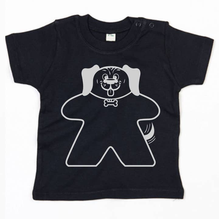 Meeplings | Handmade in Berlin – Großhandel T-Shirt mit Siebdruck – Baby – Dog Meeple Baby-T-Shirt