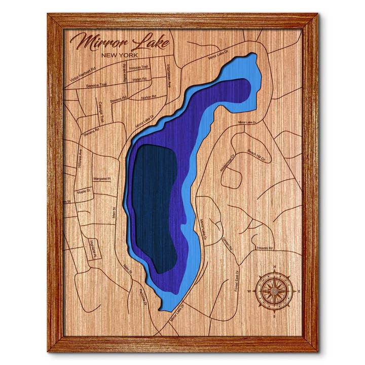 Spejl Sø Dybdekort - Hjem & Vægdekoration for engroshandel hos Premier Gifts and More