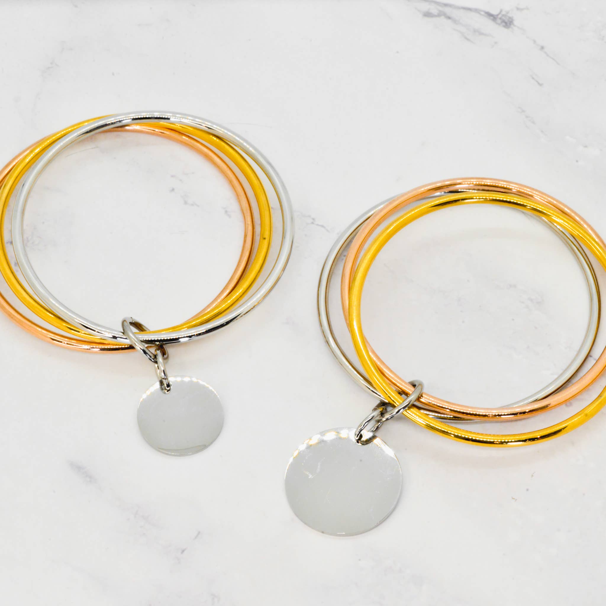 Angiie - Wholesale Bangle Bracelet - Tricolor trio band - 20mm/27mm1