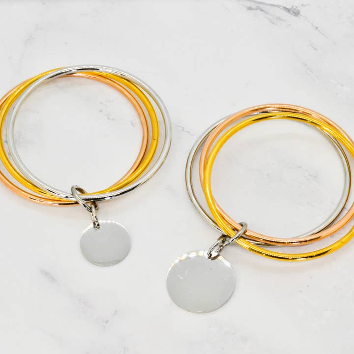 Angiie - Wholesale Bangle Bracelet - Tricolor trio band - 20mm/27mm1