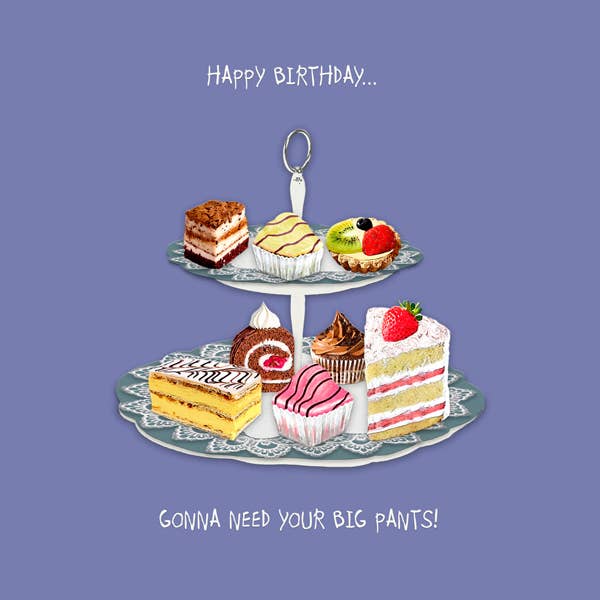 Sally Scaffardi Design – Engroshandel Fødselsdagskort – TIL006... Gonna Need Big Pants fødselsdagskort1