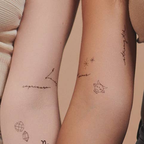 INKED by Dani - Vente Tatouages temporaires - Collection Zodiac : Pack de tatouages temporaires Earth Signs5