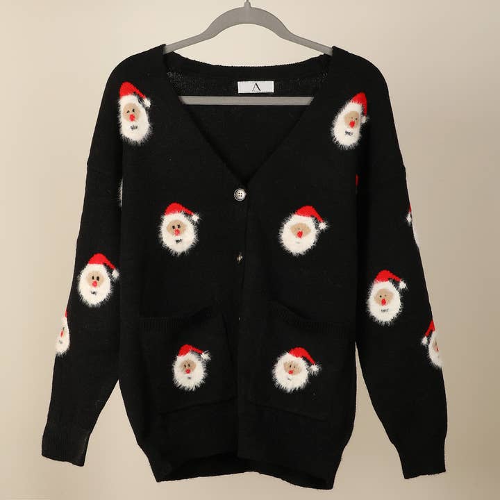 Holiday Santa Claus Button Cardigans 12Pcs Bundle for wholesale on Faire