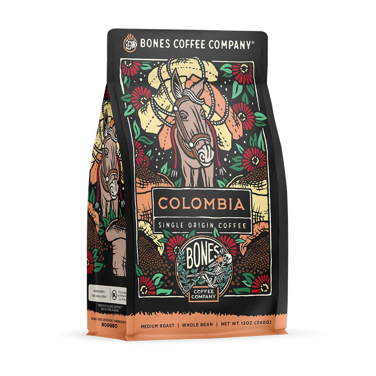 Bones Coffee Company – wholesale Coffee beans – Colombia Single-Origin Coffee | 12oz | Whole Bean & Ground4