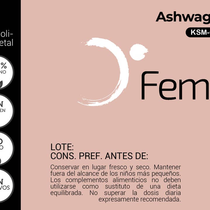 Femmeup - Vendita all'ingrosso Vitamine/integratori orali - Ashwagandha (Withania somnifera) biologica. Riduce il cortisolo del 30%, favorisce il sonno REM, supporta la funzione muscolare. Migliora la salute sessuale, la libido e la fertilità.1