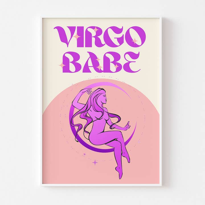 Imprimé signe étoile Funky Virgo Babe pour la vente par Mother & Sun Studio