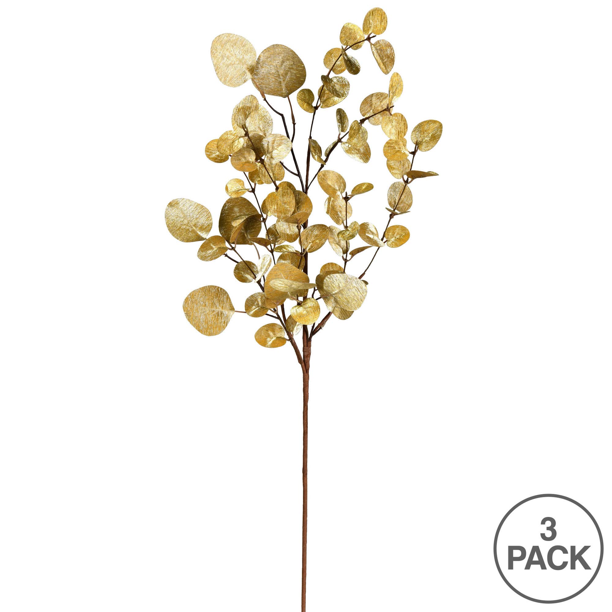 Vickerman 34" Gold Eucalyptus Spray 3/Bag for wholesale on Faire1