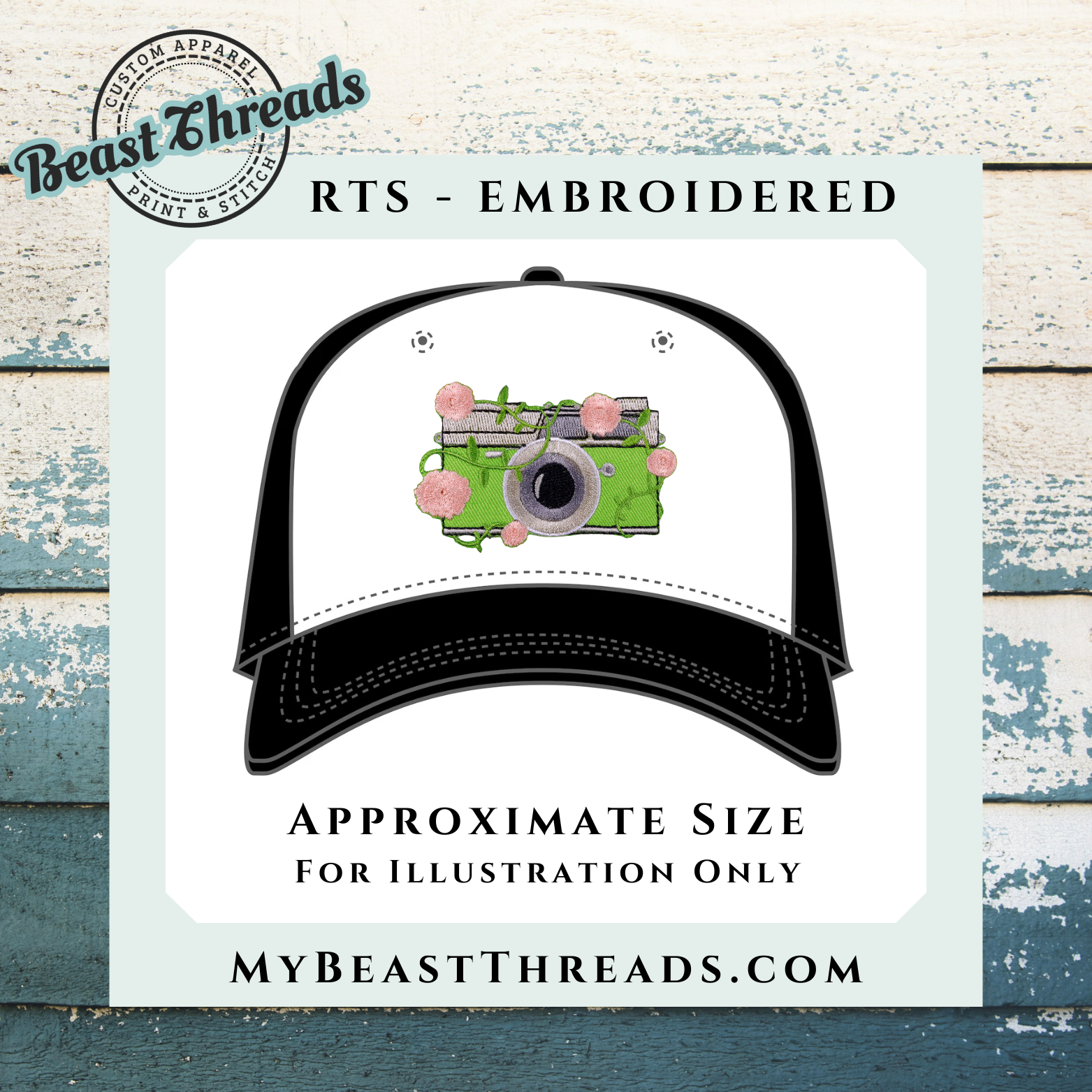 Beast Threads LLC - Wholesale Patch - Floral Camera Embroidered Patch- RTS1