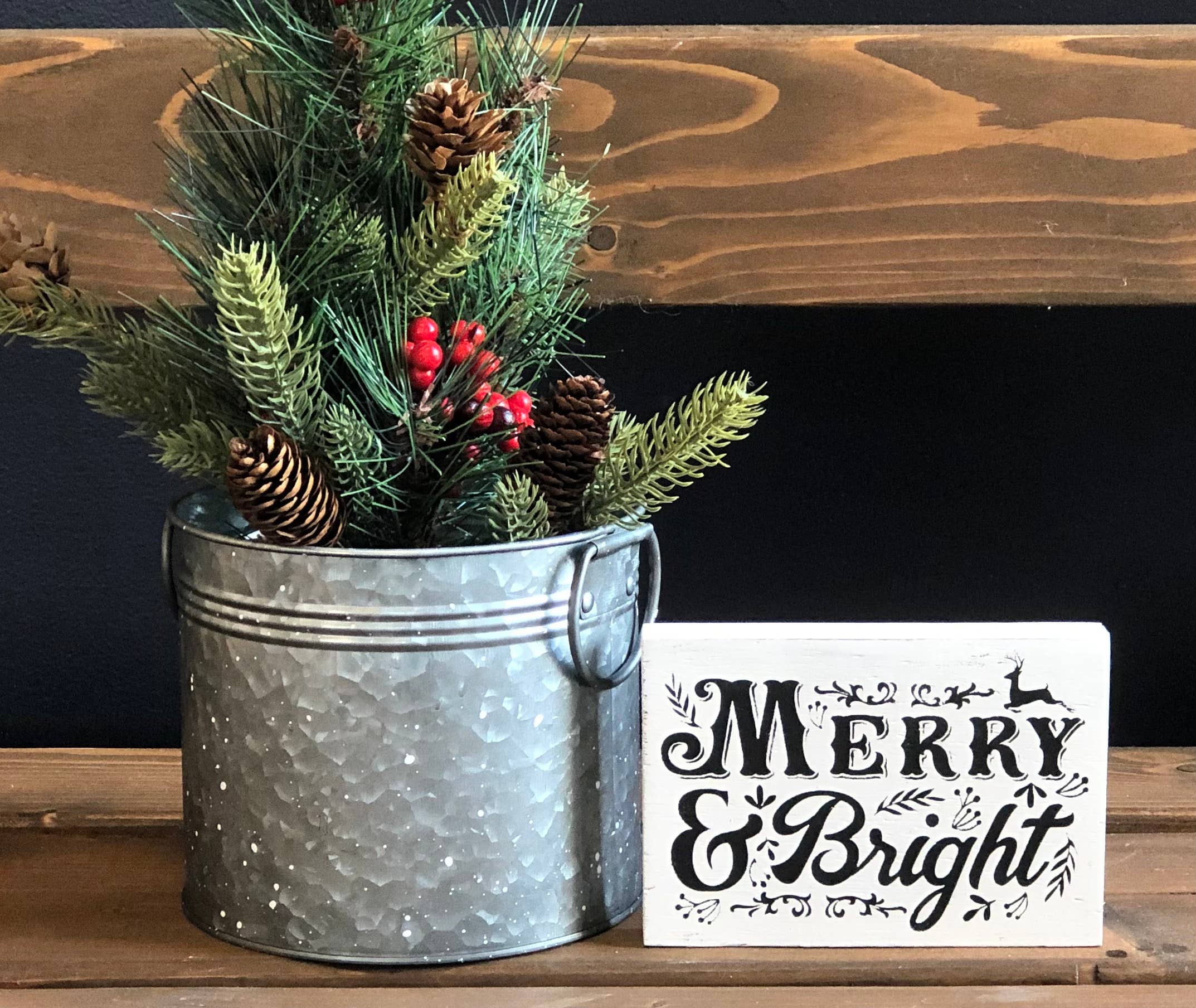 Wholesale Merry & Bright Vintage - Rustic Wood Christmas Shelf Sitter for  your store - Faire