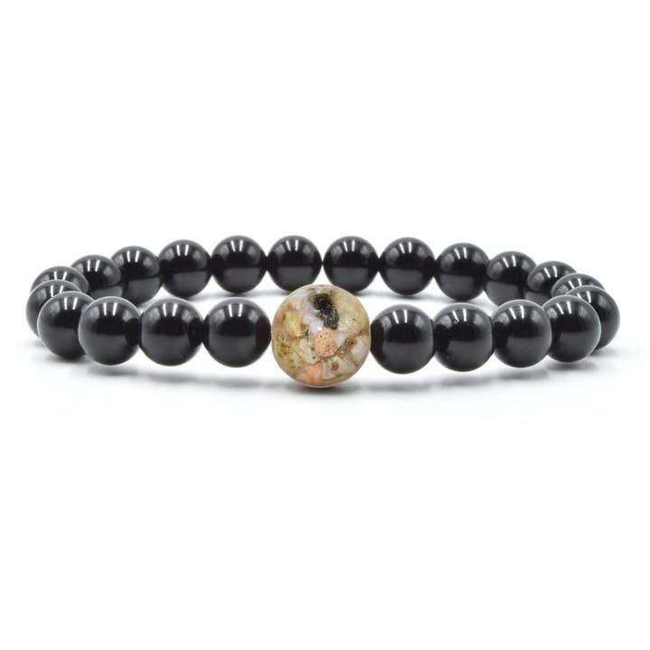 Pedras California+Ágata Negra por atacado de Homes Bracelets