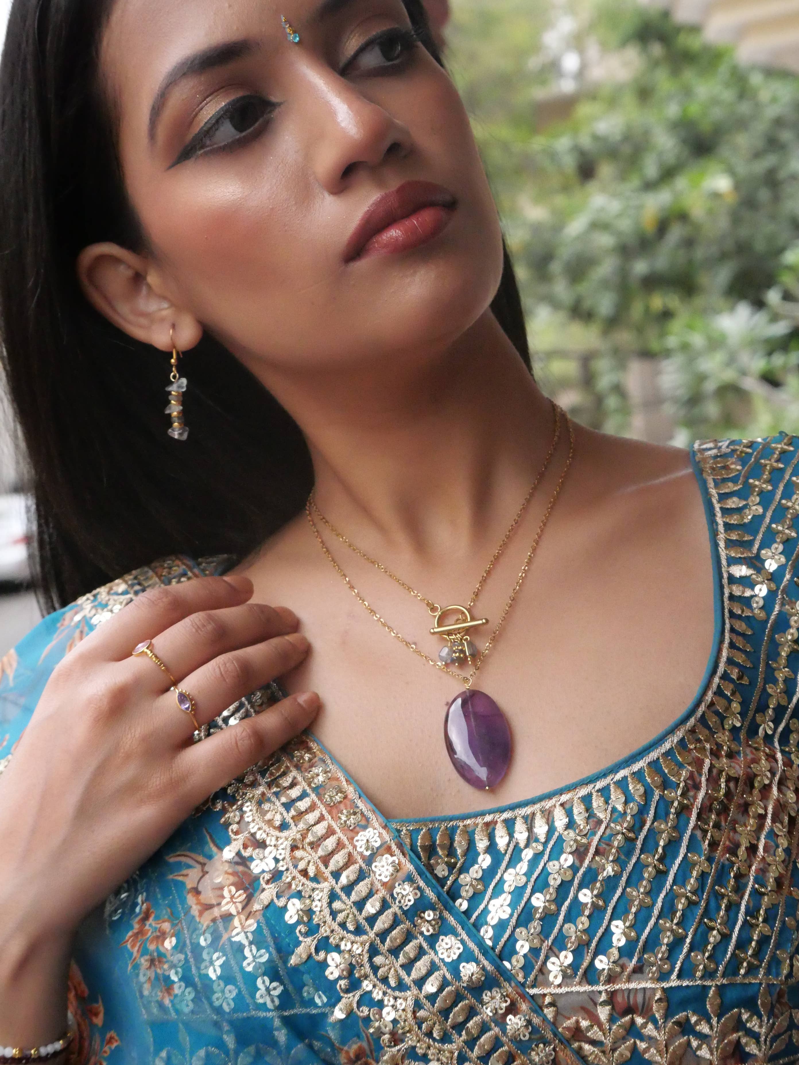 GINANDGER - Wholesale Pendant/Charm Necklace - ISHA NECKLACE LABRADORITE2