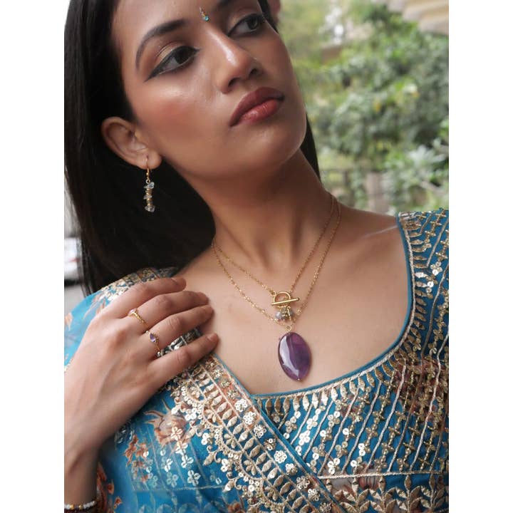 GINANDGER - Wholesale Pendant/Charm Necklace - ISHA NECKLACE LABRADORITE2