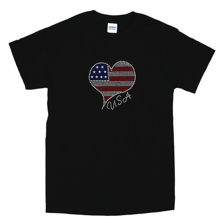 Patriotic American Heart #3 Women's T-shirt for wholesale by Dog in the Closet