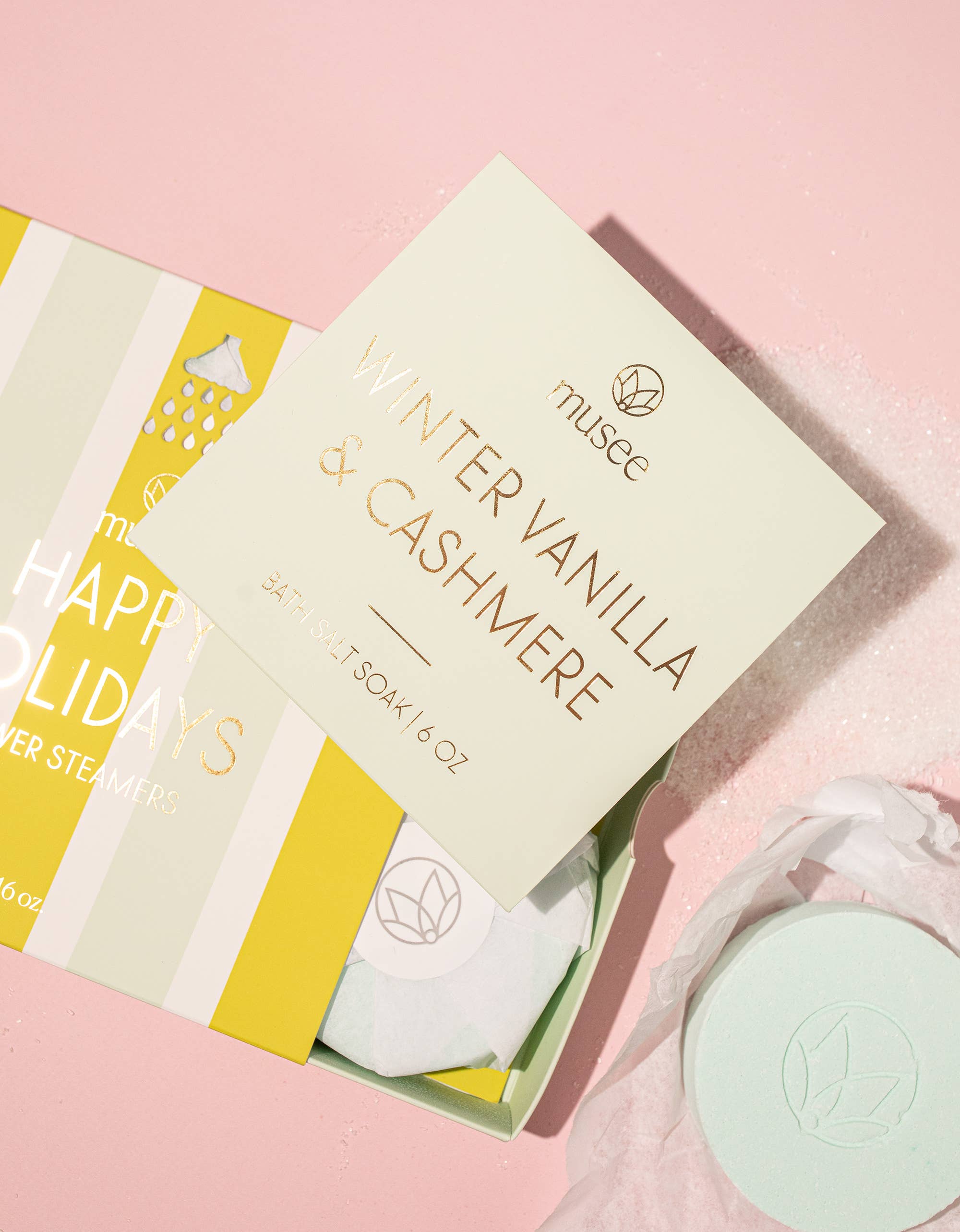 Musee - Vente Sel de bain - Mini-bain d'hiver au sel de bain à la vanille et au cachemire1