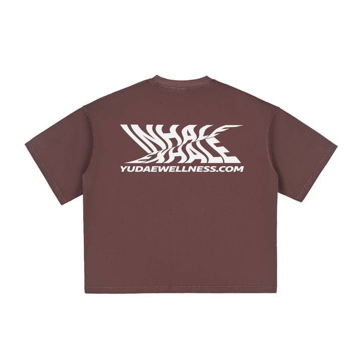 YUDAE - Wholesale Screen Printed T-Shirt - Unisex - Inhale/Exhale Vintage Washed Boxy T-Shirt9