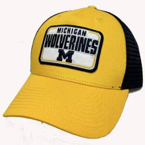 Michigan Wolverines Cap- Gold/Navy Mesh Back for wholesale by Turnovers Inc