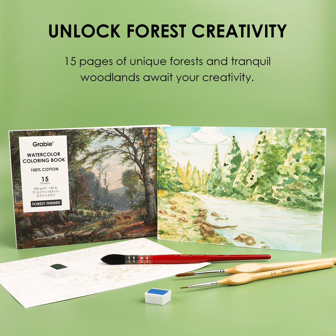 Grabie - Wholesale Crafts, Hobbies & DIY - Forest-Themed Watercolor Coloring Club Box5
