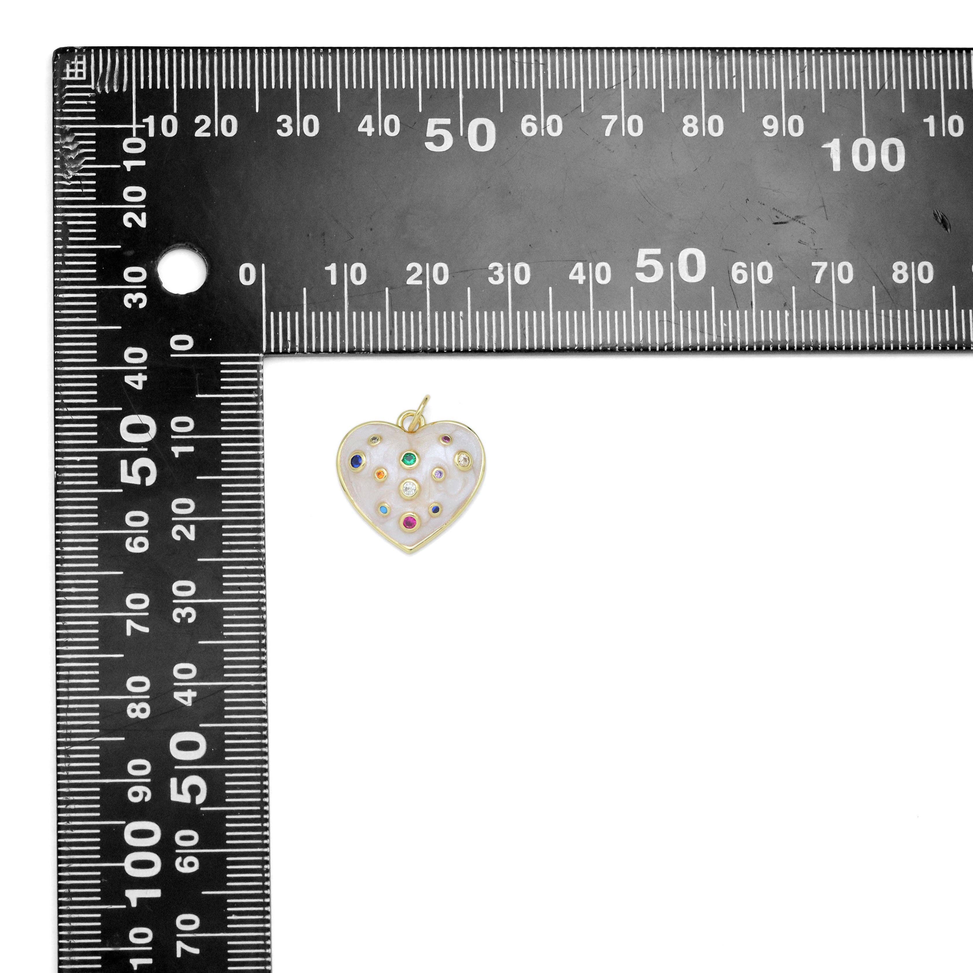 BestBeads&Beyond - Wholesale Individual Charm/Pendant - Colorful CZ Enamel Heart Pendant Charm, Sku#Y9501