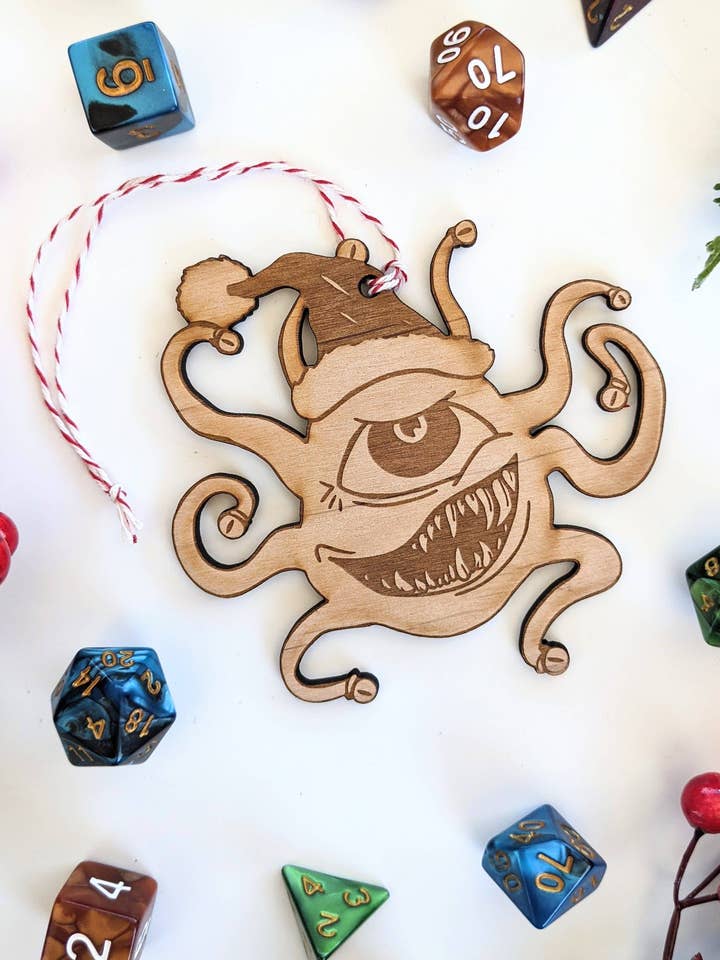 Jolly Beholder - Adorno de madera con temática de mazmorras y dragones para venta al por mayor de Emberglow Gaming