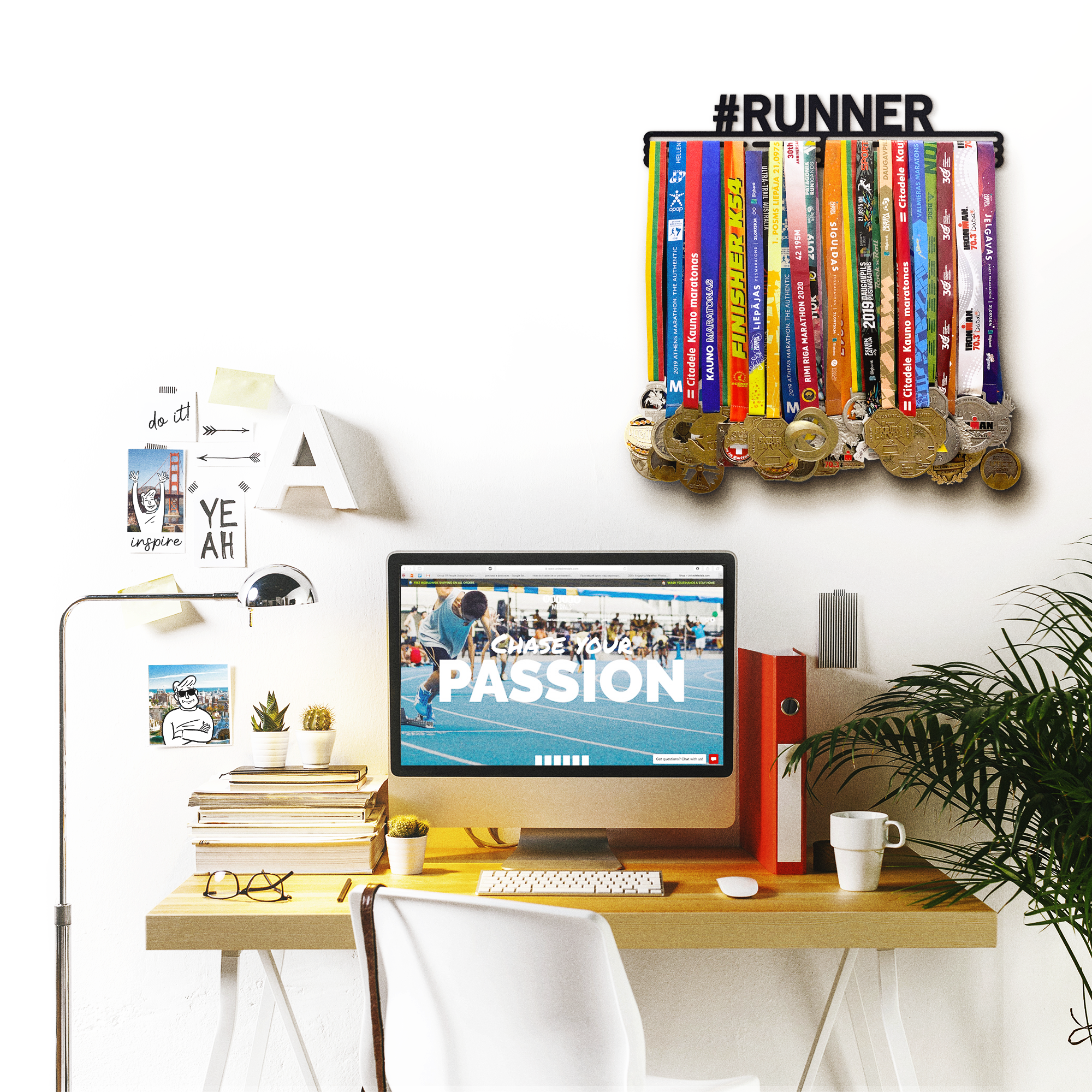 United Medals – wholesale Väggkrok – Medalj hängare #RUNNER - Matt Svart - X-Large6