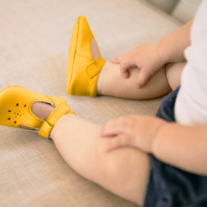 JuJuBe - Wholesale Crib Shoes - Baby - Eco Steps - Mary Jane Sunflower Yellow7