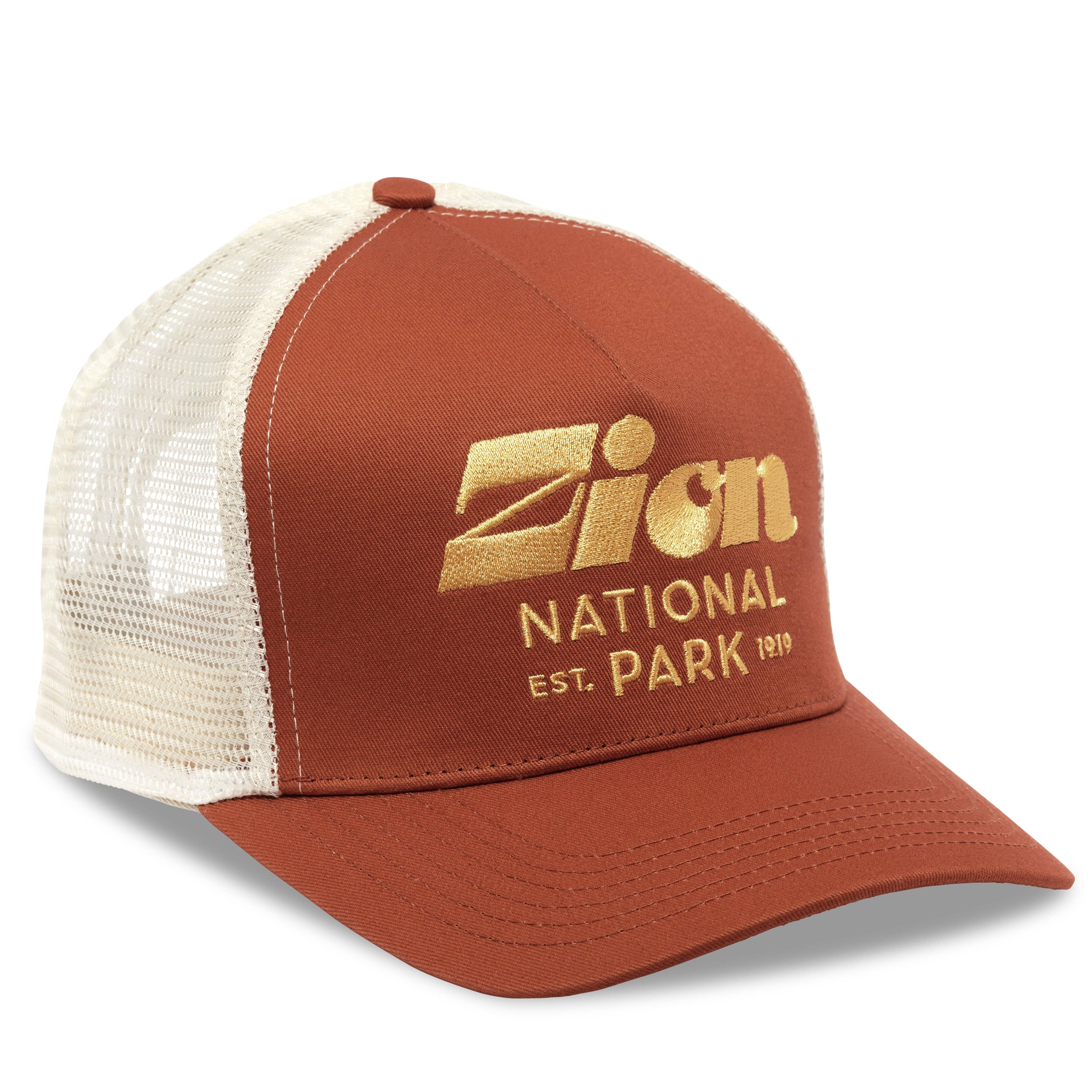 Burgundy Cream Zion National Park Trucker Hat for wholesale on Faire0