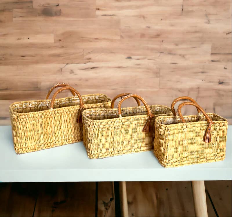 High crafty - Wholesale Basket - Gardener’s Baskets – Handmade Moroccan Palm Leaf Totes with