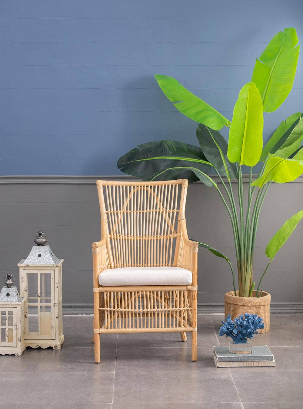 A&B Home Group Inc. – Engroshandel Stol – 23x23x37,5" Rattan Stol Høj Armlæn - Brun/Creme9