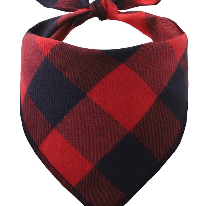 Red Plaid Dog Bandana for wholesale by Odi Online