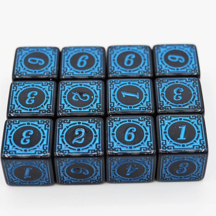 Foam Brain Games - Wholesale Dice - 12 piece D6s - Magic Burst Blue