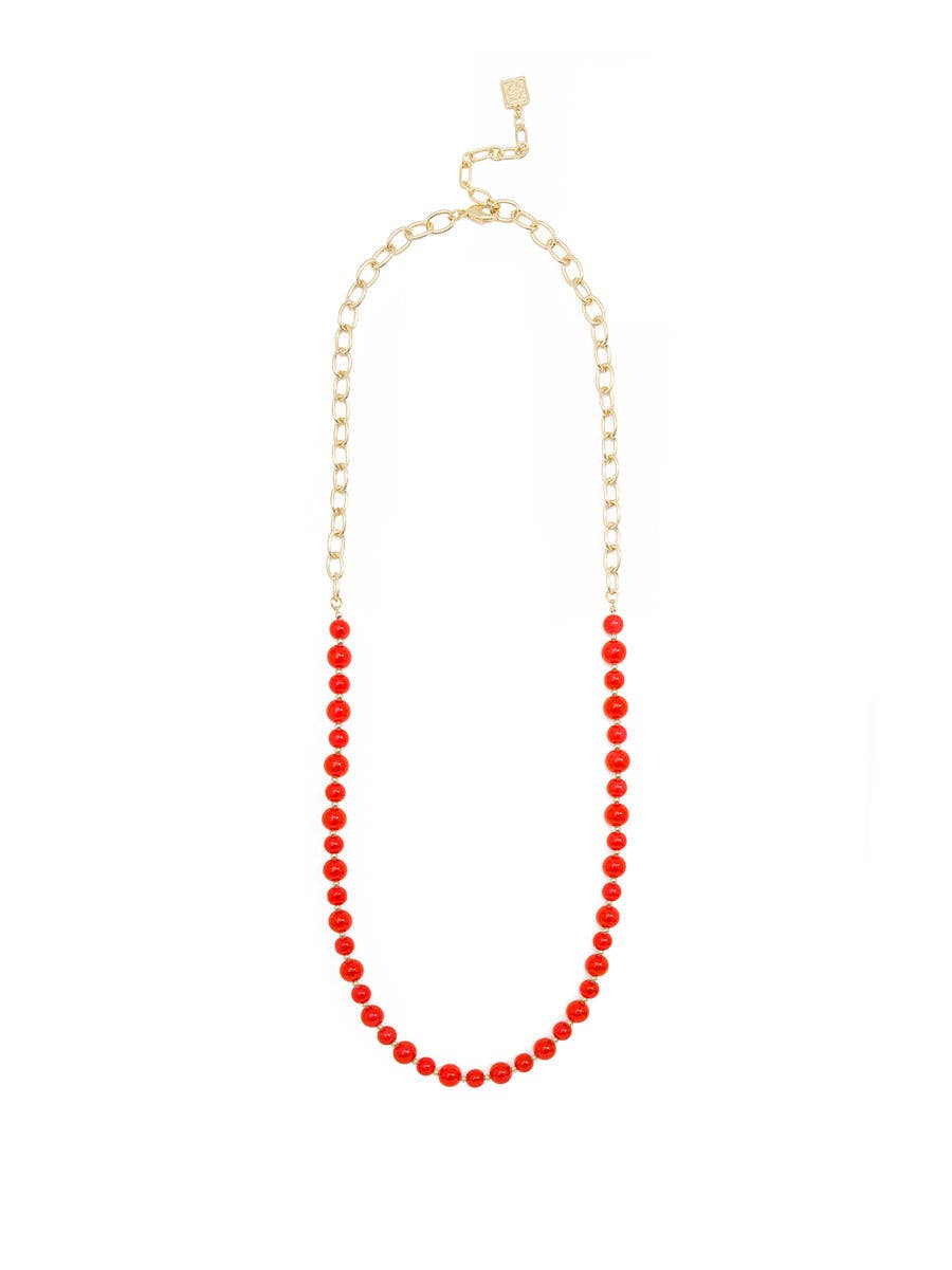 ZENZII Jewelry - Wholesale Beaded/Pearl Necklace - Mixed Glass Bead & Links Long Necklace3