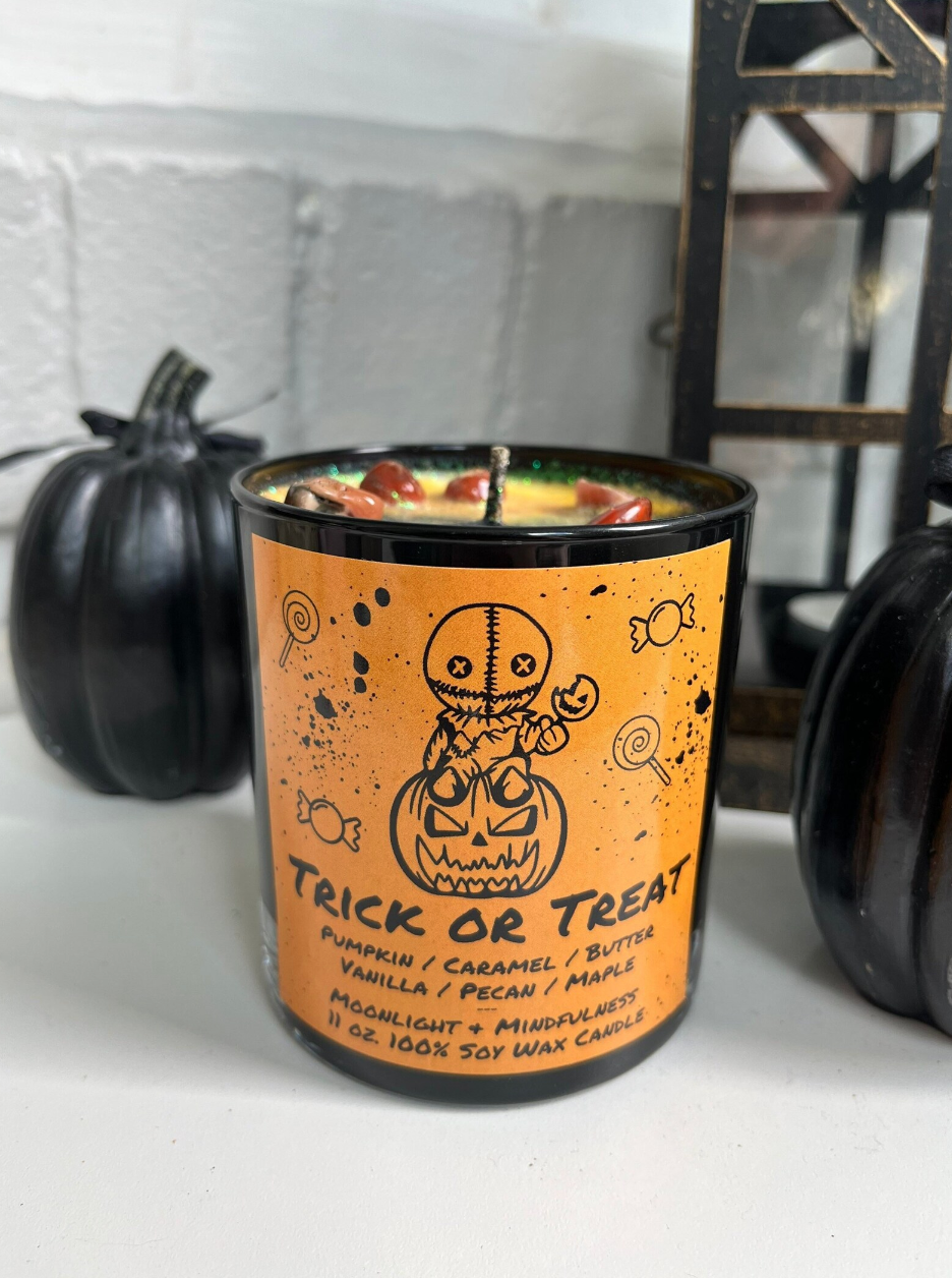 Moonlight & Mindfulness - Wholesale Jar/Filled Candle - Horror Movie Crystal Candles, 100% Soy Wax, Spooky Decor16