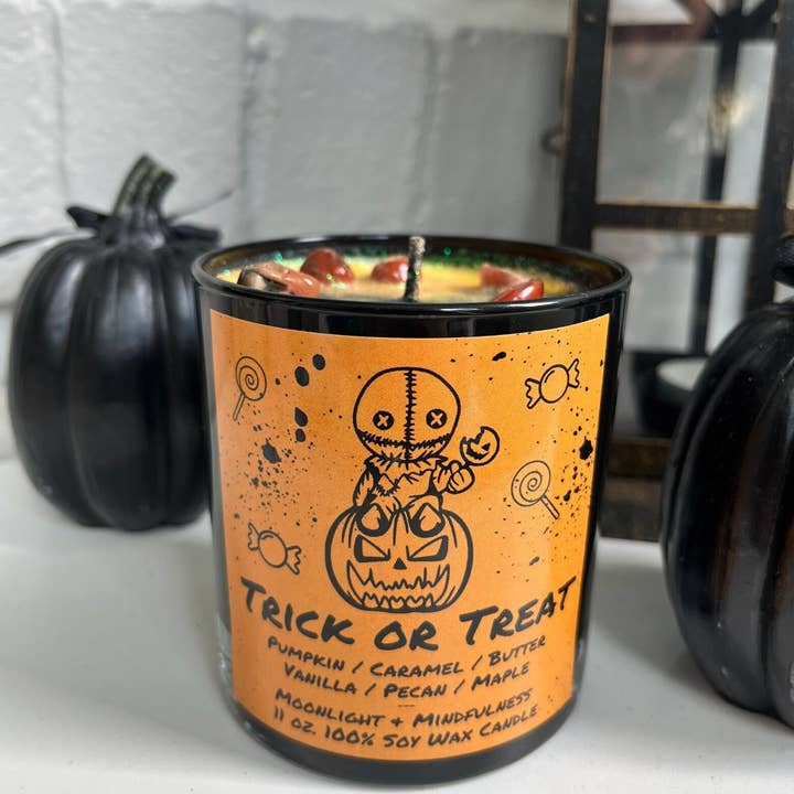 Moonlight & Mindfulness - Wholesale Jar/Filled Candle - Horror Movie Crystal Candles, 100% Soy Wax, Spooky Decor16