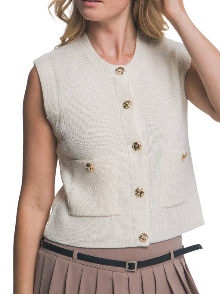 Gilet en maille sans manches pour la vente par Vanilla Monkey