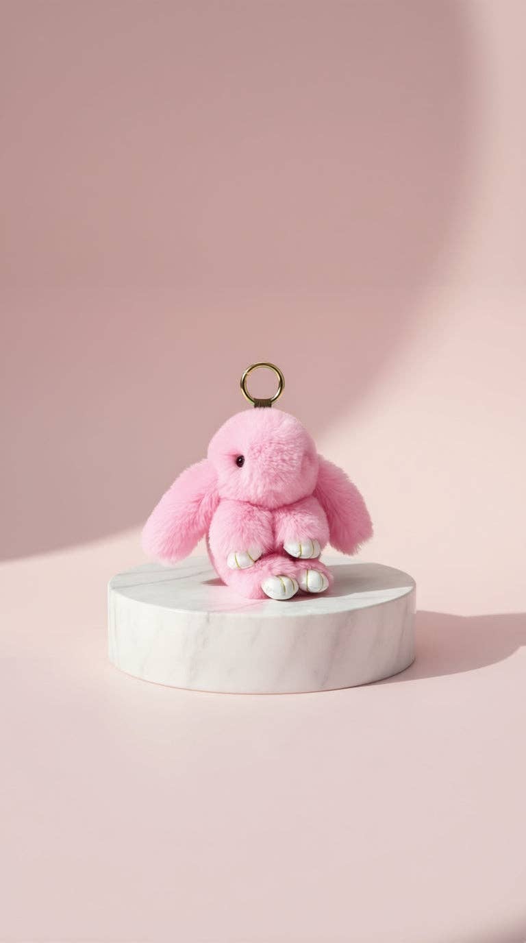 Arya Jewellery Wholesale – wholesale Keychain – Women's – Mini Fluffy Bunny Rabbit Key Ring & Bag Charm4