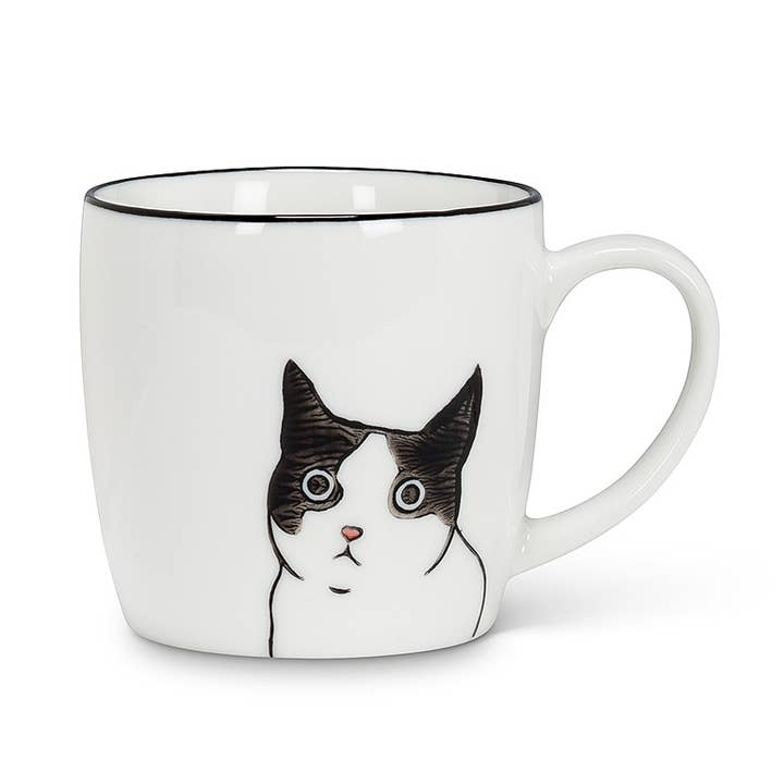 Abbott - Wholesale Koffiemok - Kattenmok in blk/wit, 3"H (10oz) - 1060