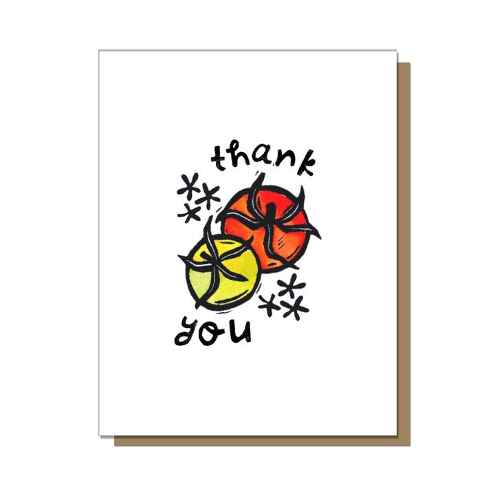 Thank You Tomatoes Greeting Card for wholesale by cheeky beak